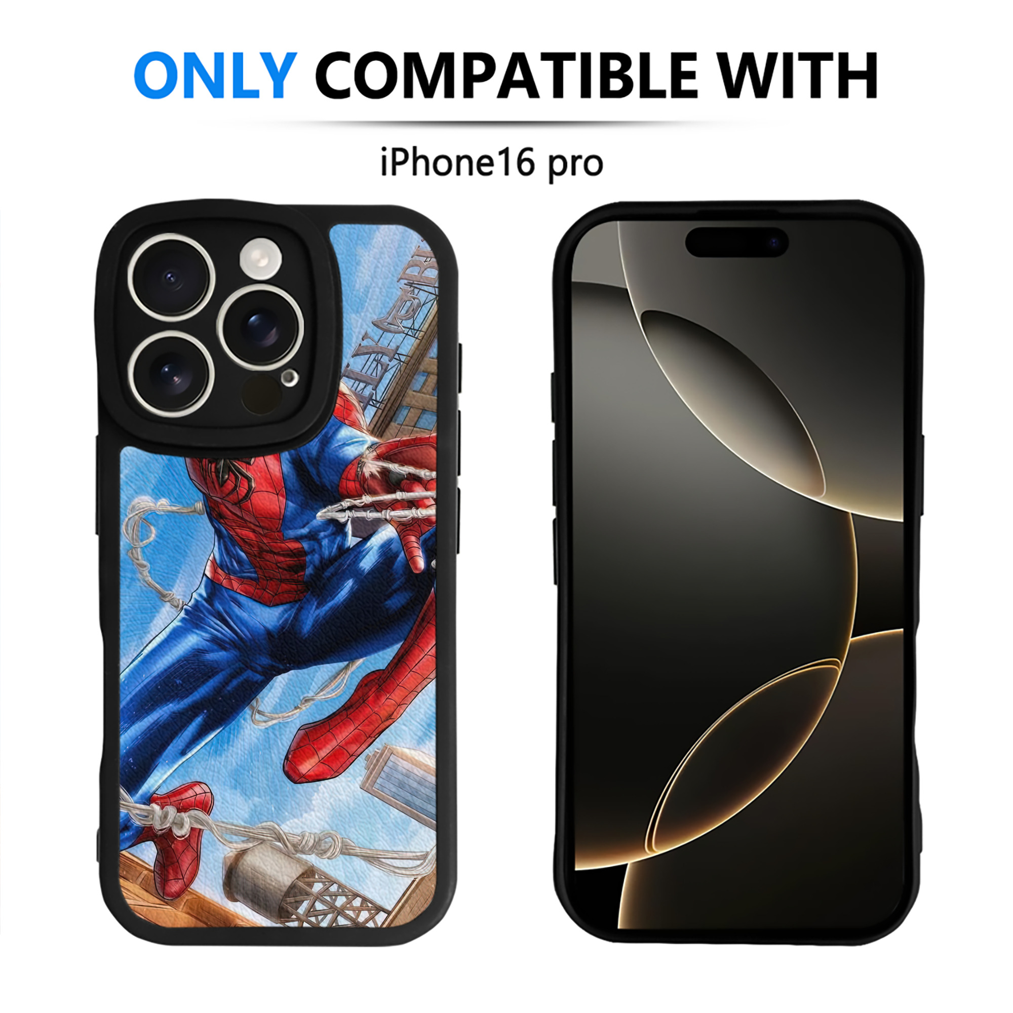 （画像用） Spider Man スパイダーマン 【iPhone 16シリーズ対応】シリコンスマホケース（レザー調） 材質：シリコン